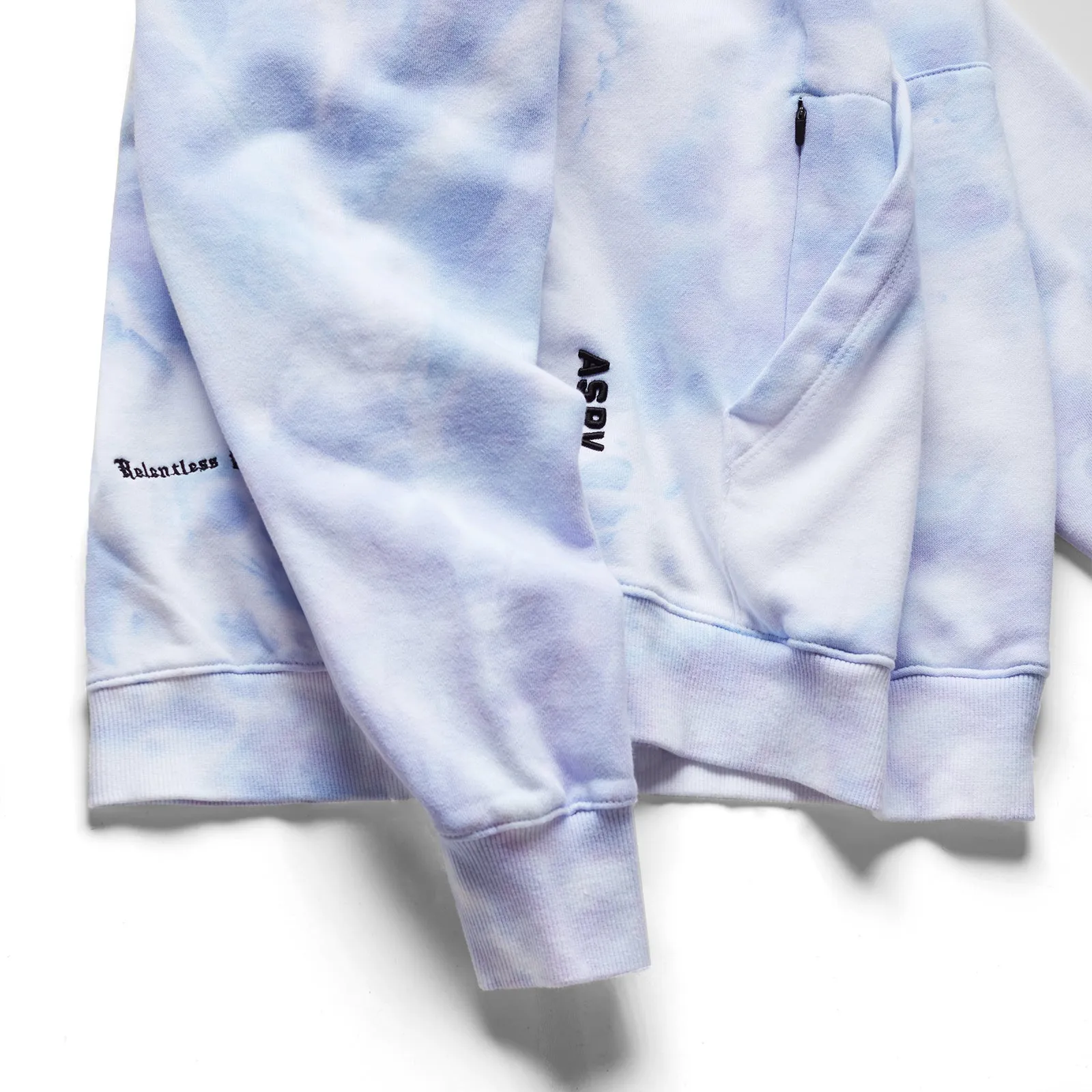 0500. Lightweight Hoodie - Ice Blue Tie Dye