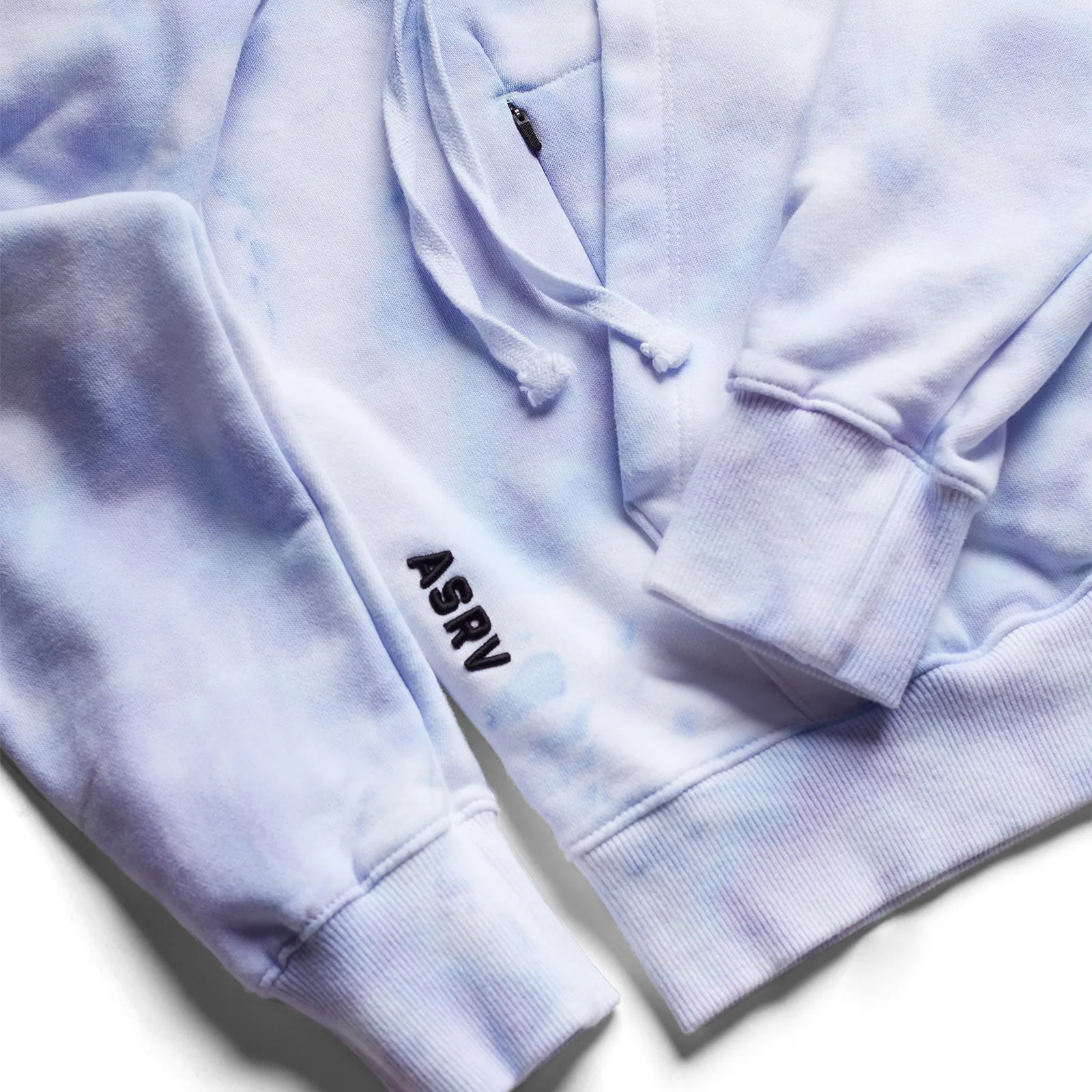 0500. Lightweight Hoodie - Ice Blue Tie Dye