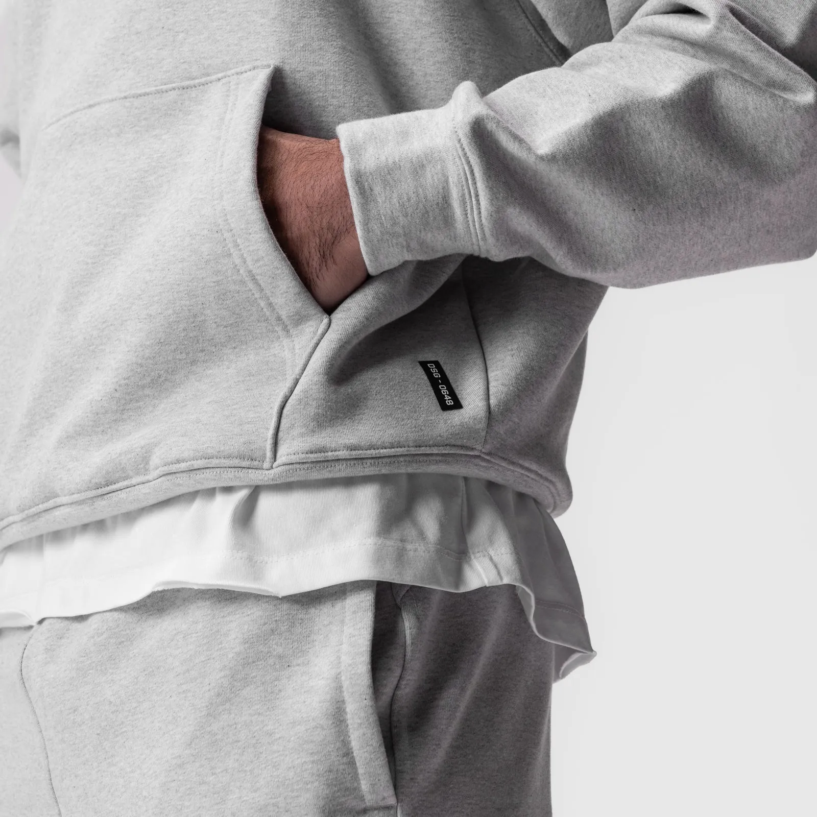 0648. Tech-Terry™ Hoodie - Heather Grey "Space Bracket"