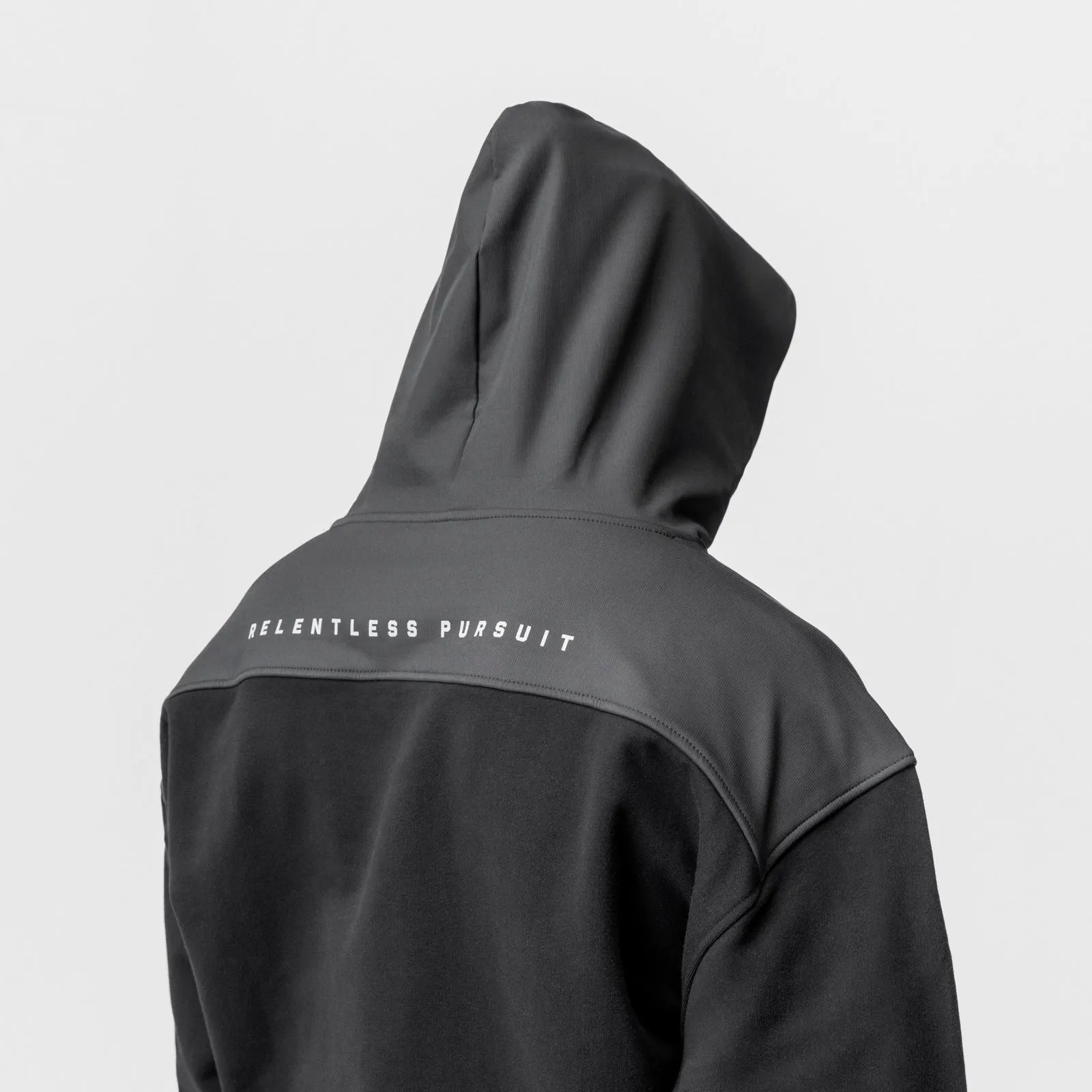 0714. Tech-Terry™ Waterproof Panel Hoodie  - Black
