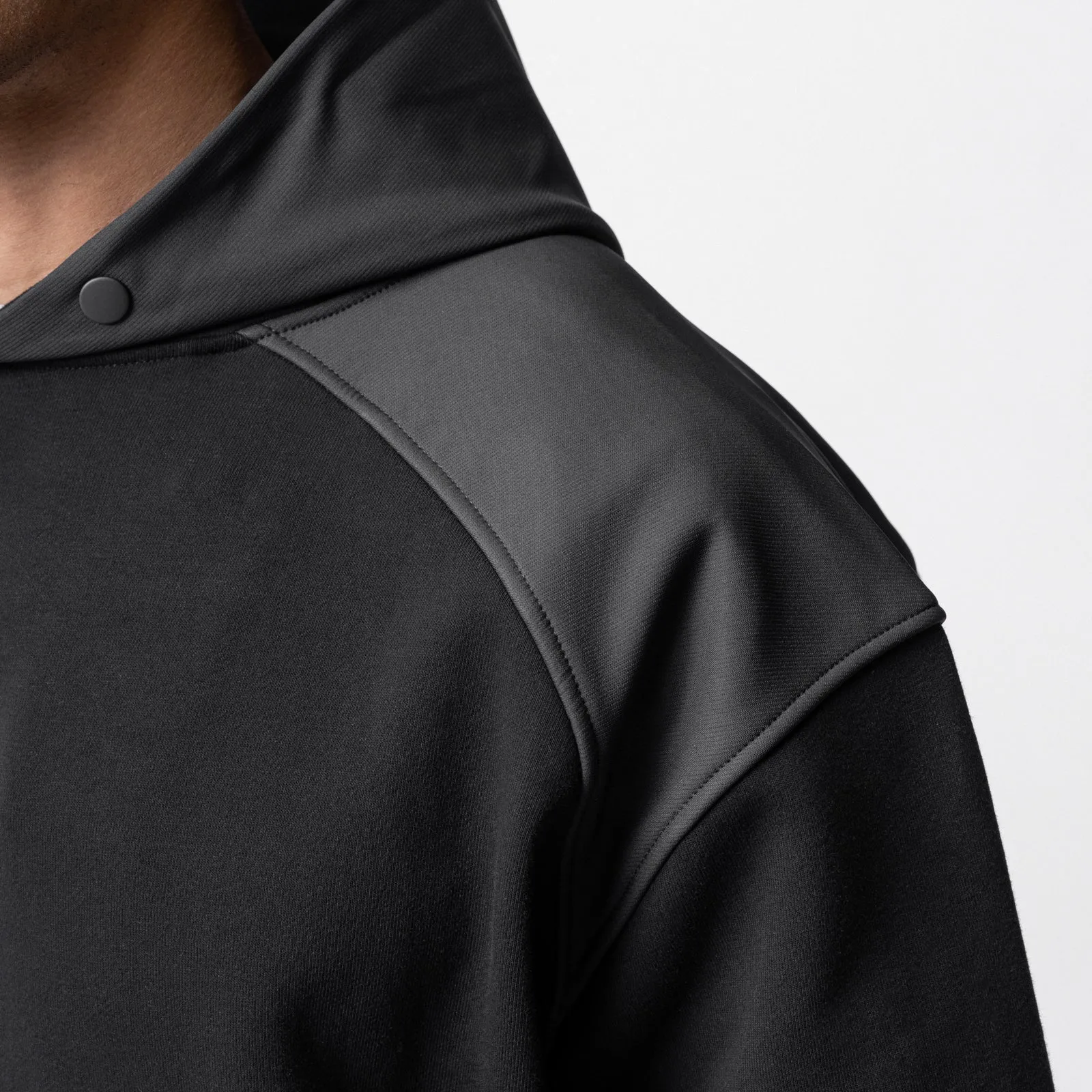 0714. Tech-Terry™ Waterproof Panel Hoodie  - Black