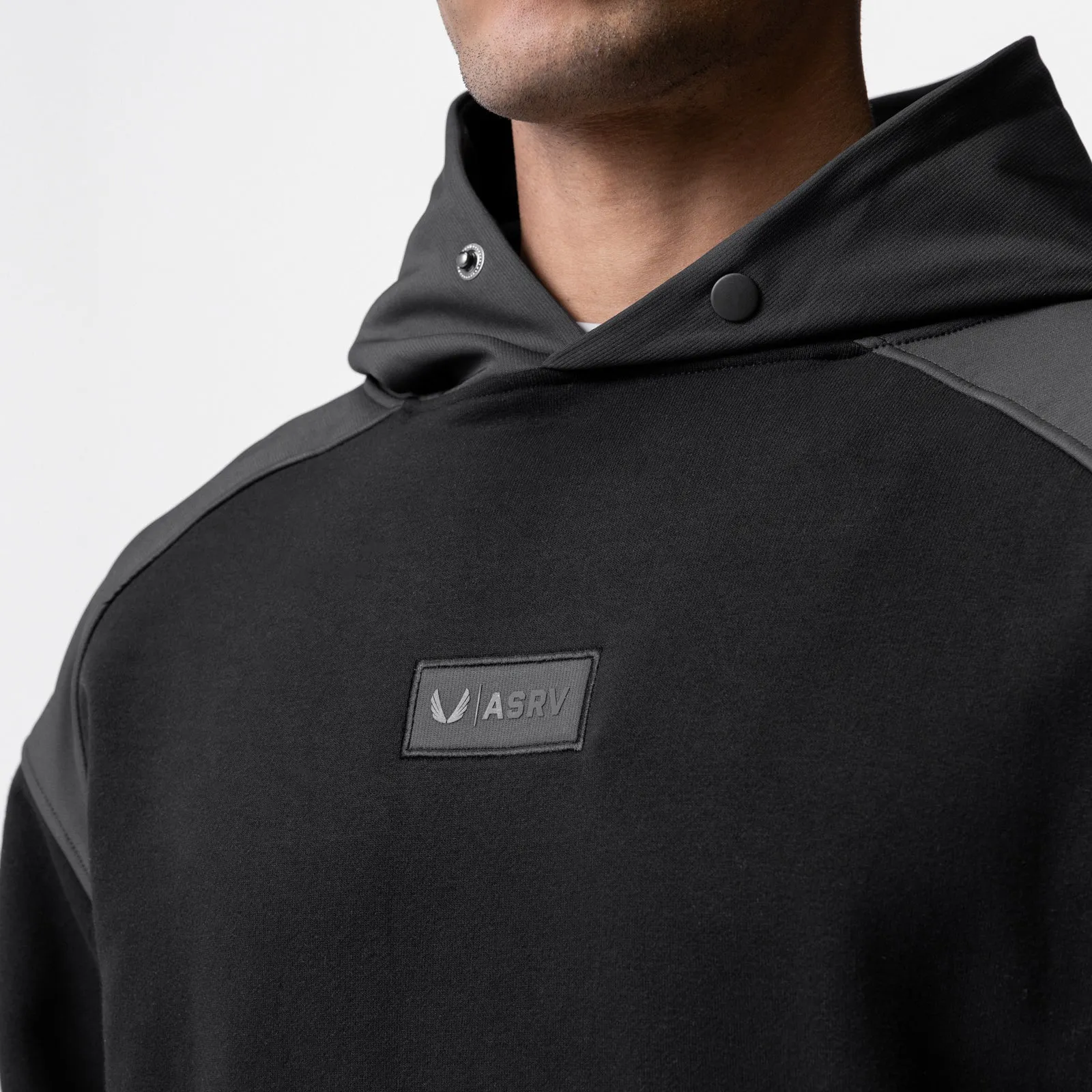 0714. Tech-Terry™ Waterproof Panel Hoodie  - Black