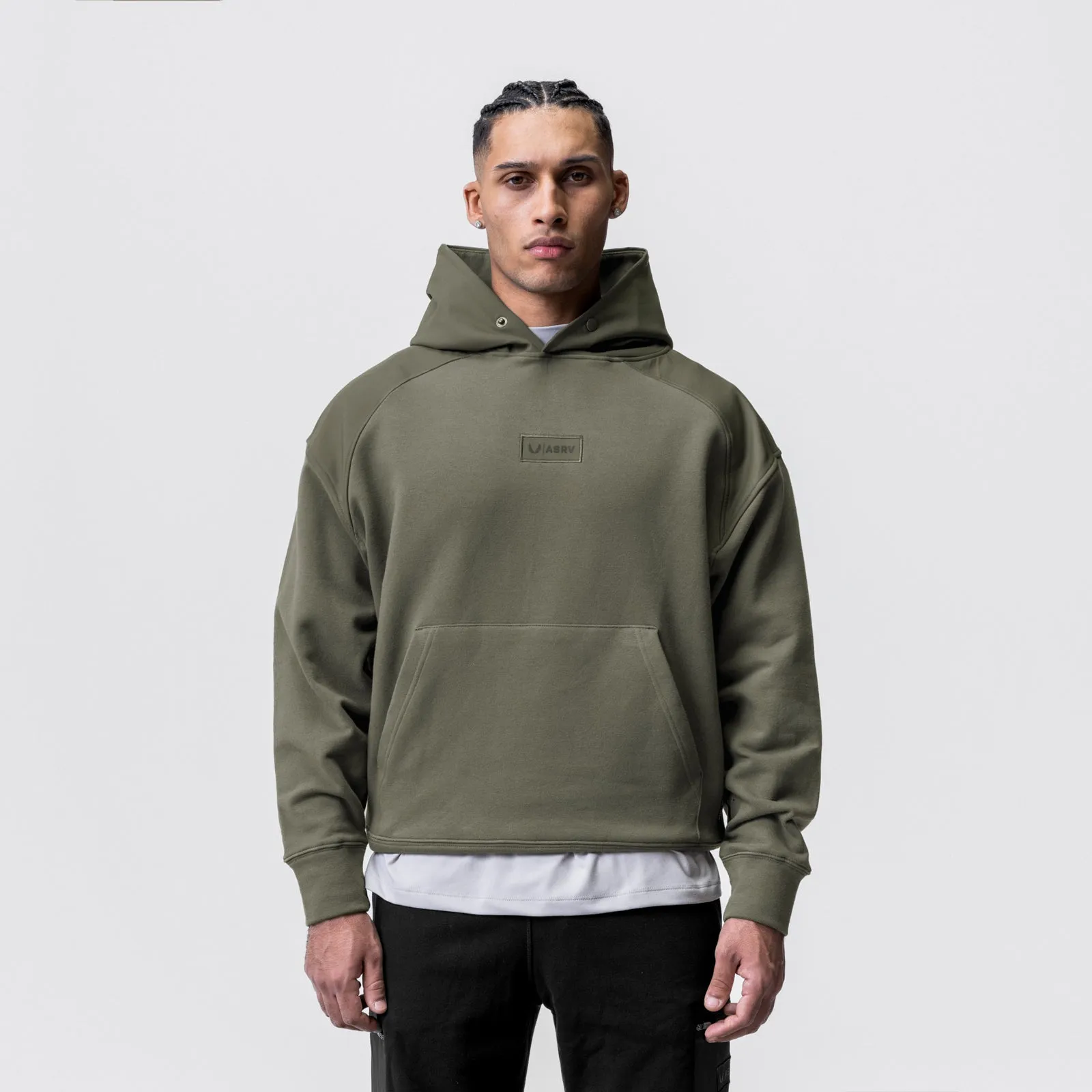 0714. Tech-Terry™ Waterproof Panel Hoodie  - Olive
