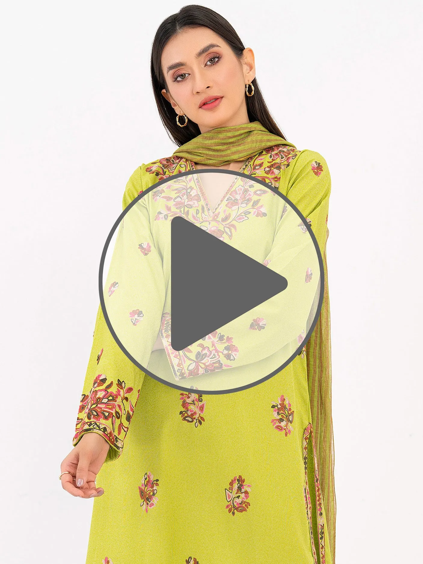 2 Piece Karandi Suit-Embroidered (Pret)