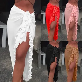 2021 New!! Women's See-Through Beach Bikini Cover Up Wrap Size One Size