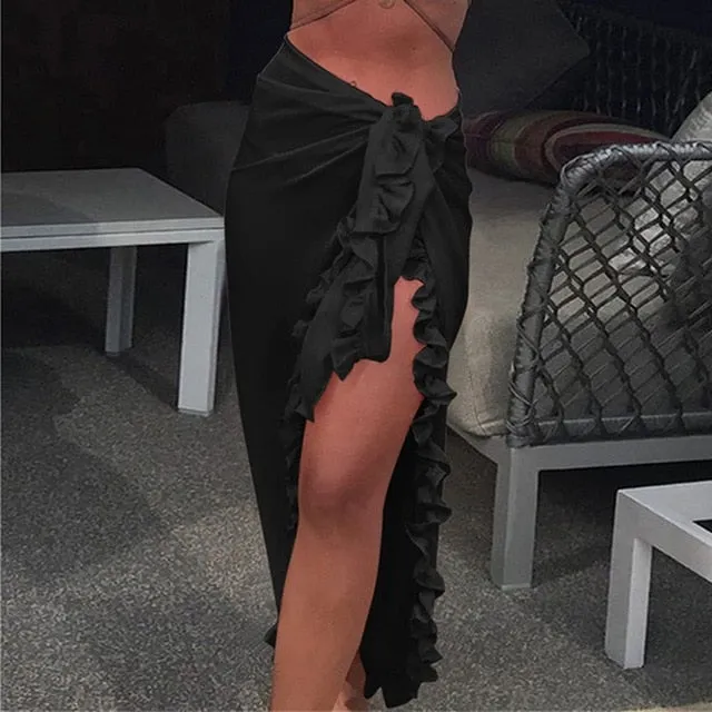 2021 New!! Women's See-Through Beach Bikini Cover Up Wrap Size One Size