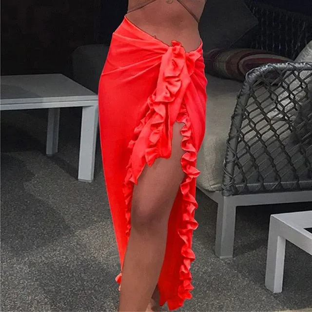 2021 New!! Women's See-Through Beach Bikini Cover Up Wrap Size One Size