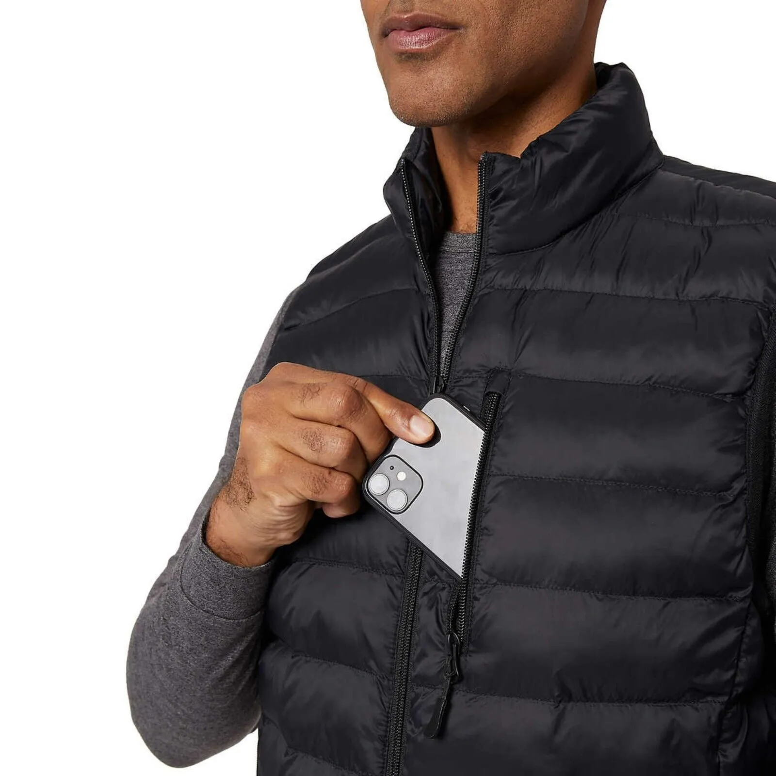 32 Degrees Quilted Stand-up Collar Lightweight Warmth Full Zip Vest