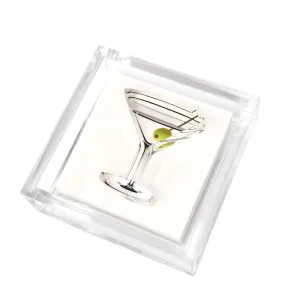 Acrylic Cocktail Napkin Holder with Martini Weight