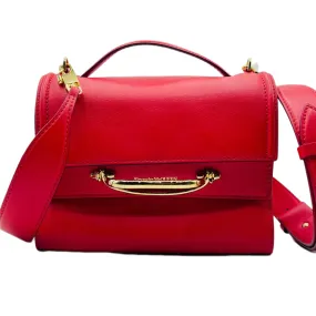 Alexander McQueen Women's The Story Red Leather Cross-body Bag 610021 6080