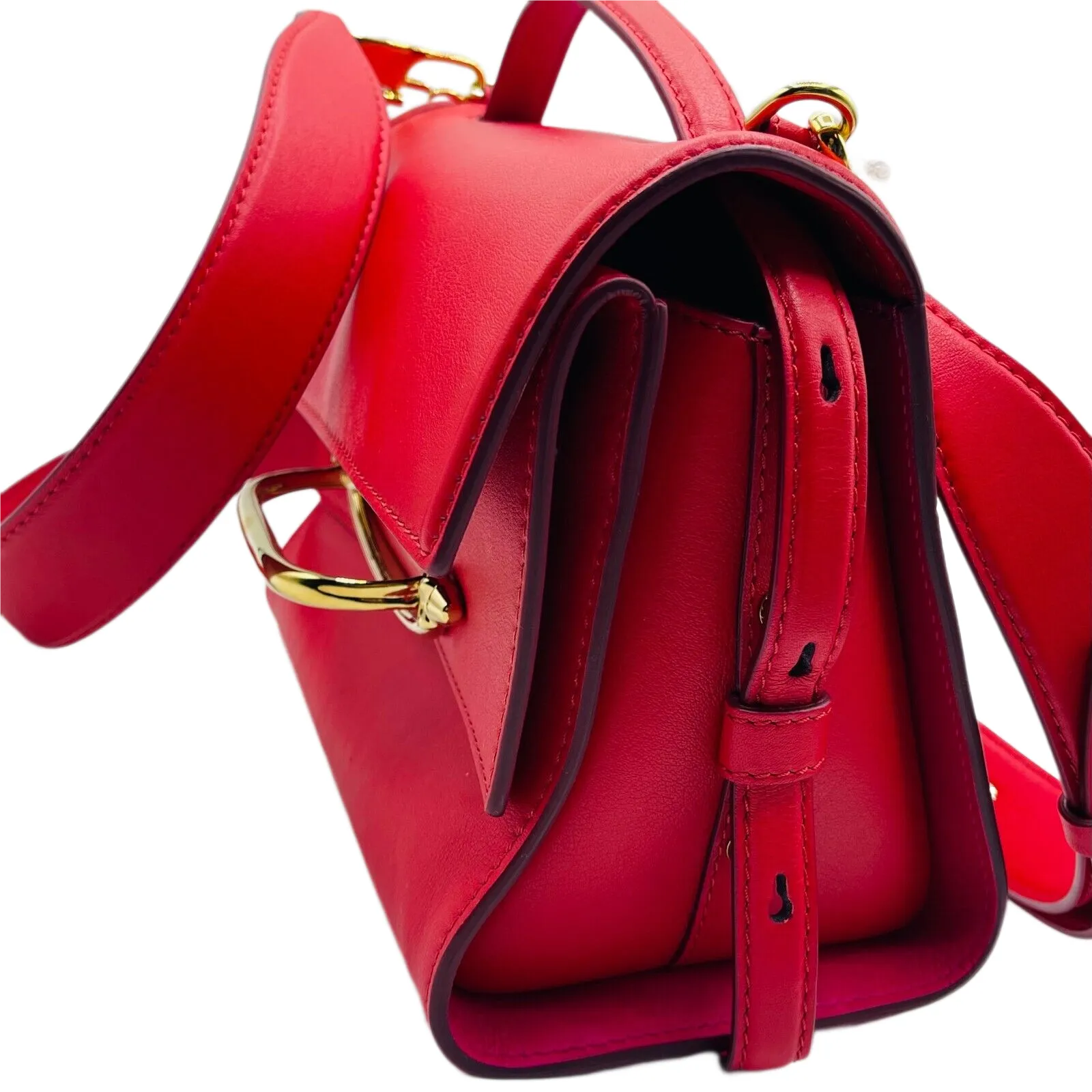 Alexander McQueen Women's The Story Red Leather Cross-body Bag 610021 6080
