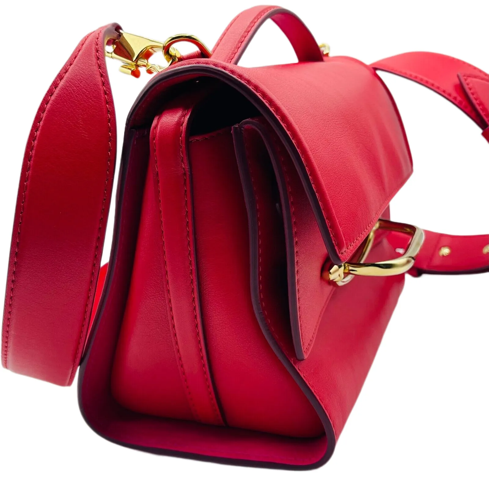 Alexander McQueen Women's The Story Red Leather Cross-body Bag 610021 6080