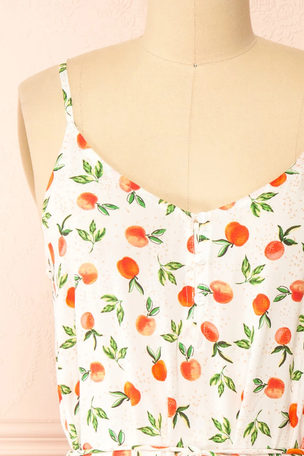 Alfie | Short Fruit Print White Dress