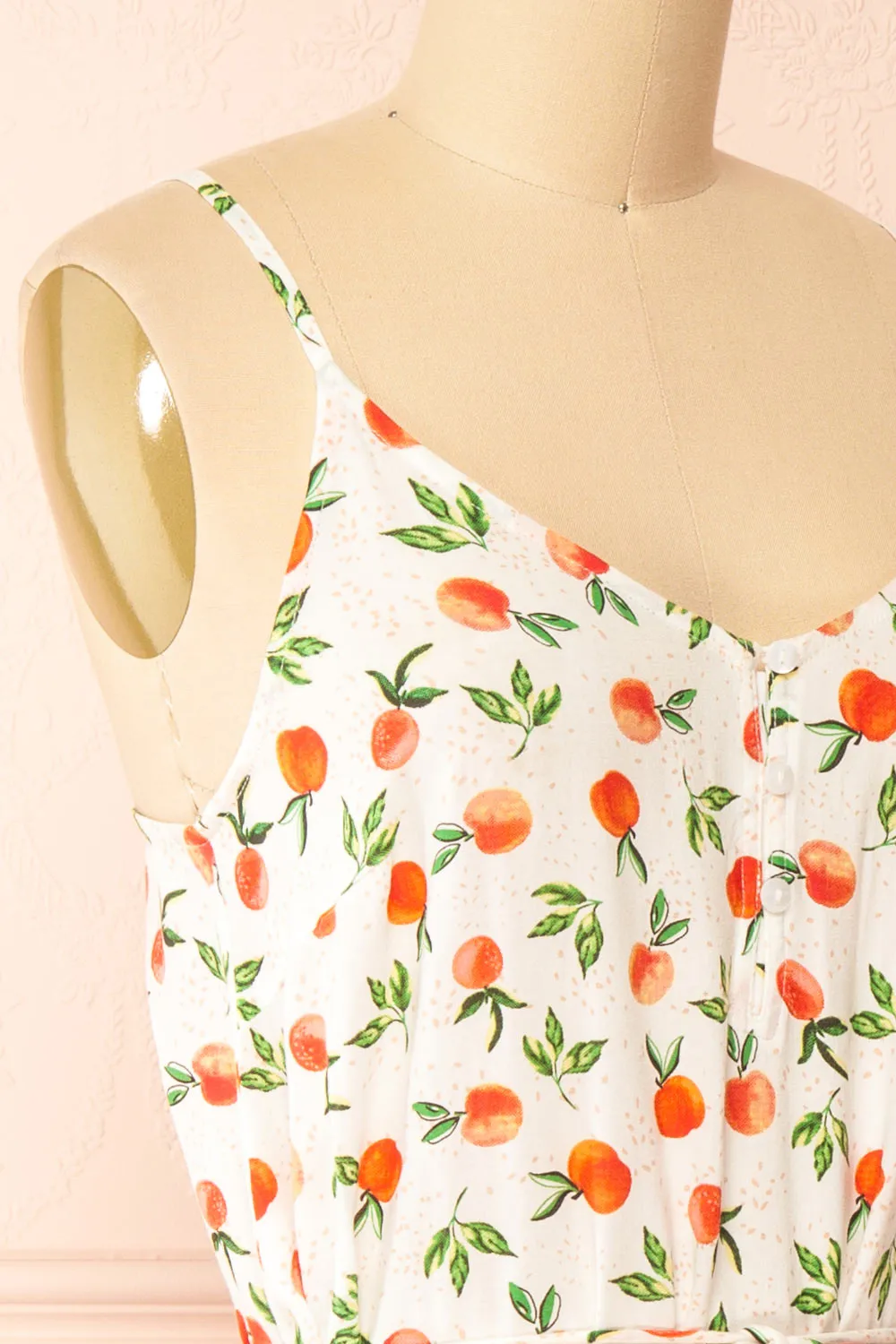 Alfie | Short Fruit Print White Dress