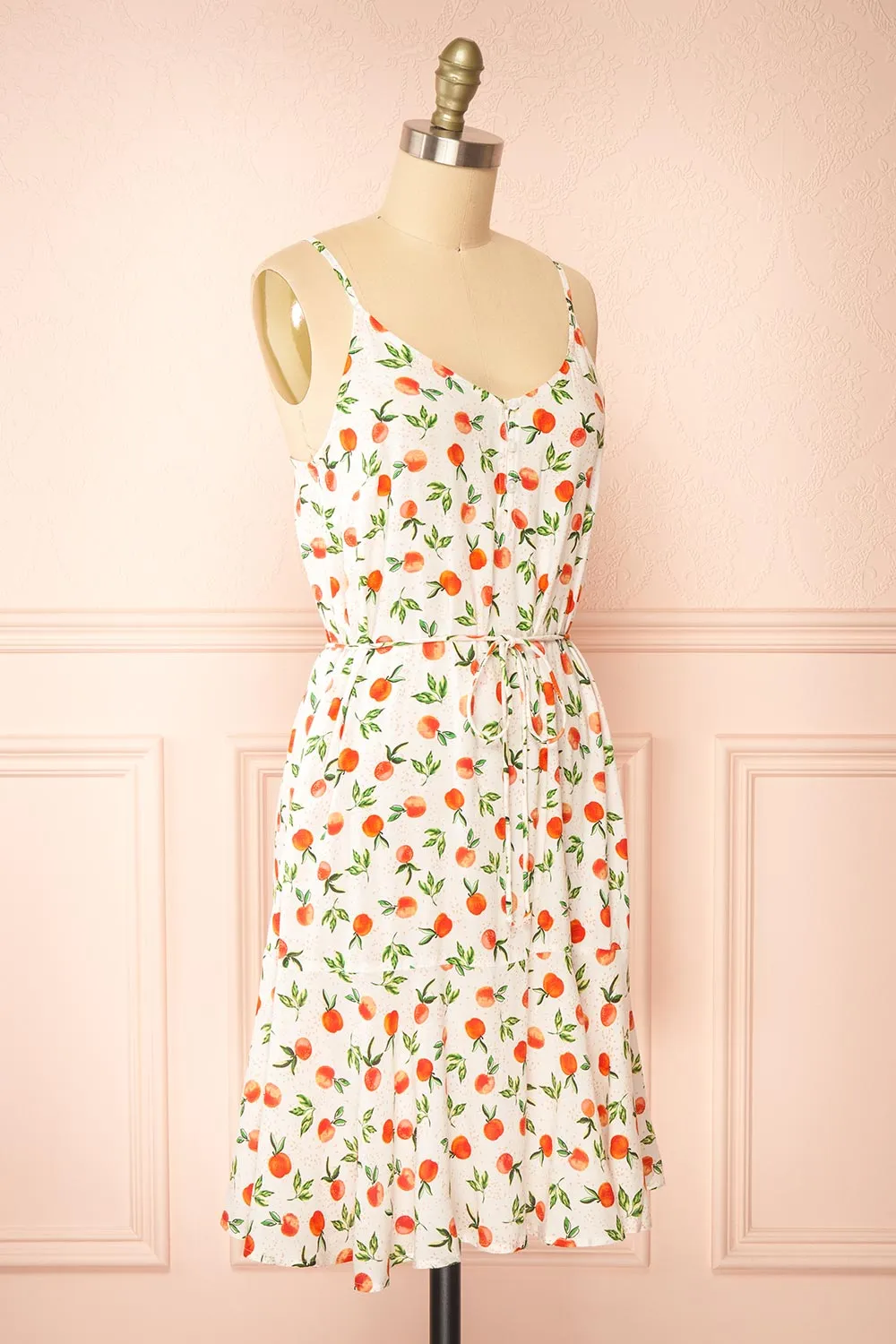 Alfie | Short Fruit Print White Dress