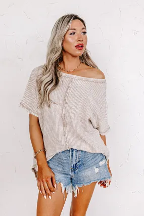 Along The Path Mineral Wash Knit Top In Birch