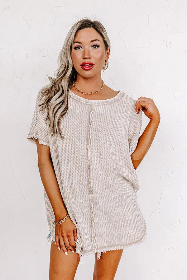 Along The Path Mineral Wash Knit Top In Birch