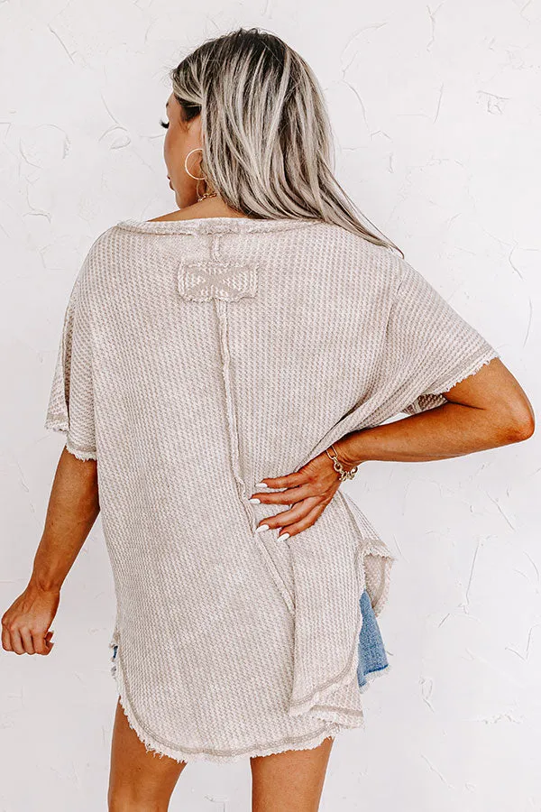 Along The Path Mineral Wash Knit Top In Birch