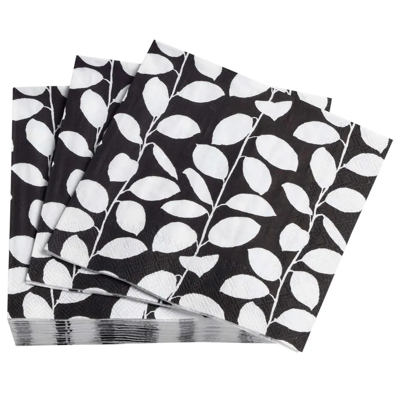Annie Selke Black Vines Cocktail Napkins