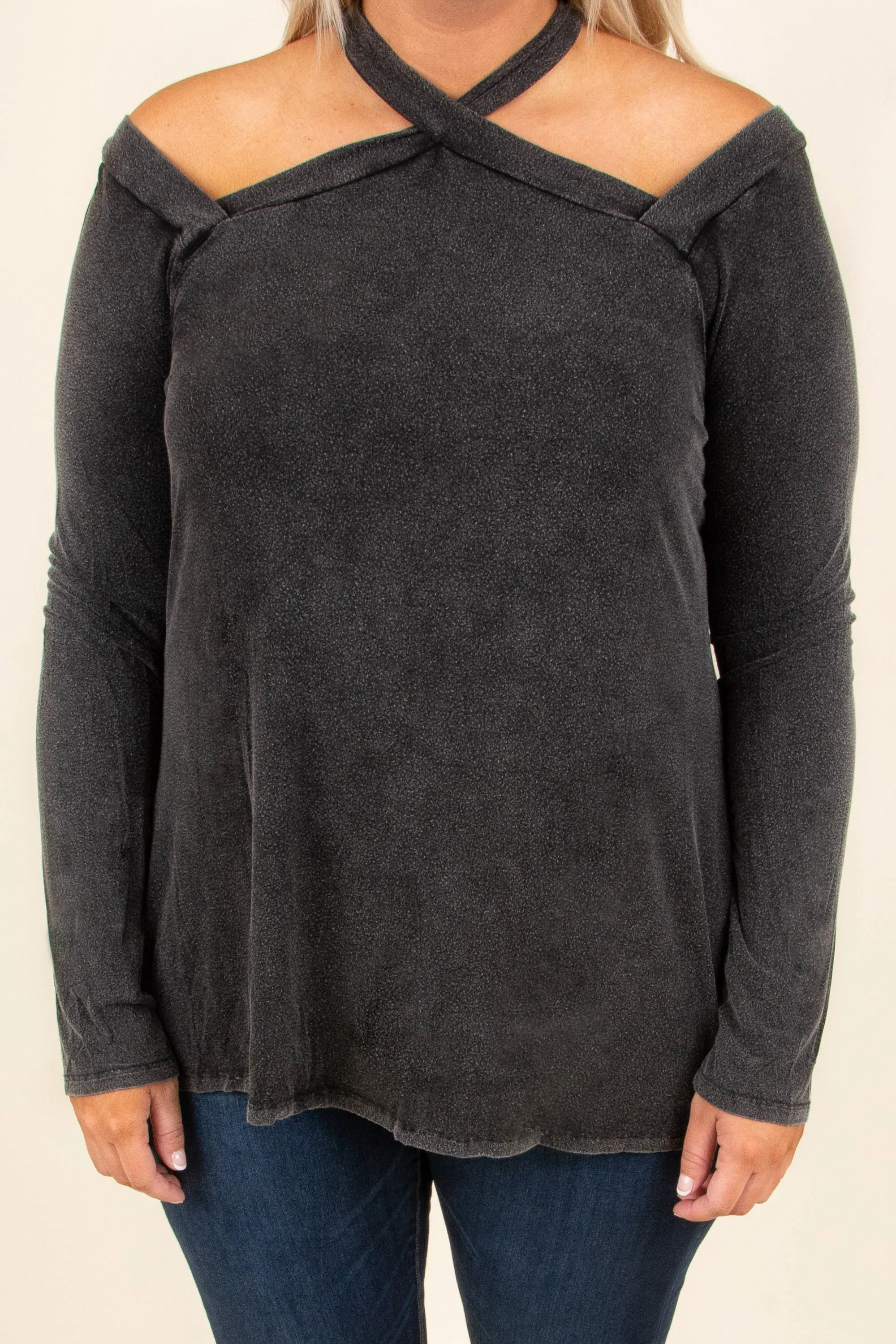 Anything But Basic Top, Charcoal