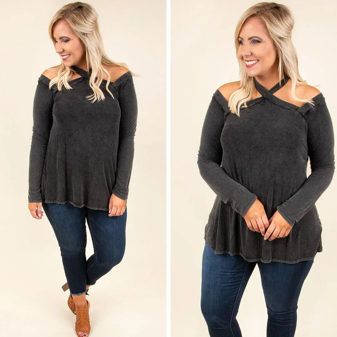Anything But Basic Top, Charcoal