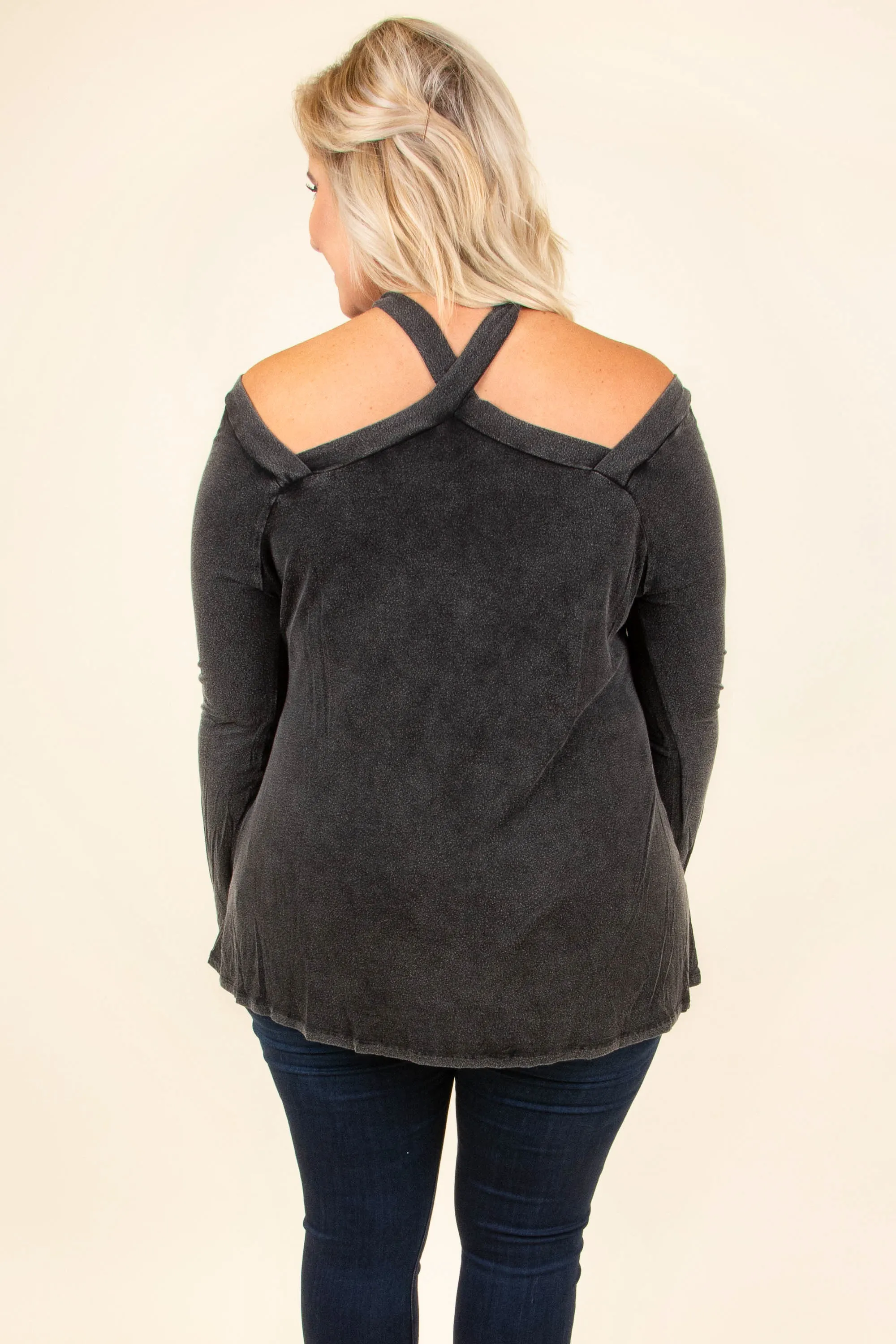 Anything But Basic Top, Charcoal