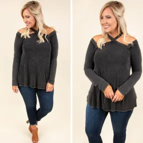 Anything But Basic Top, Charcoal