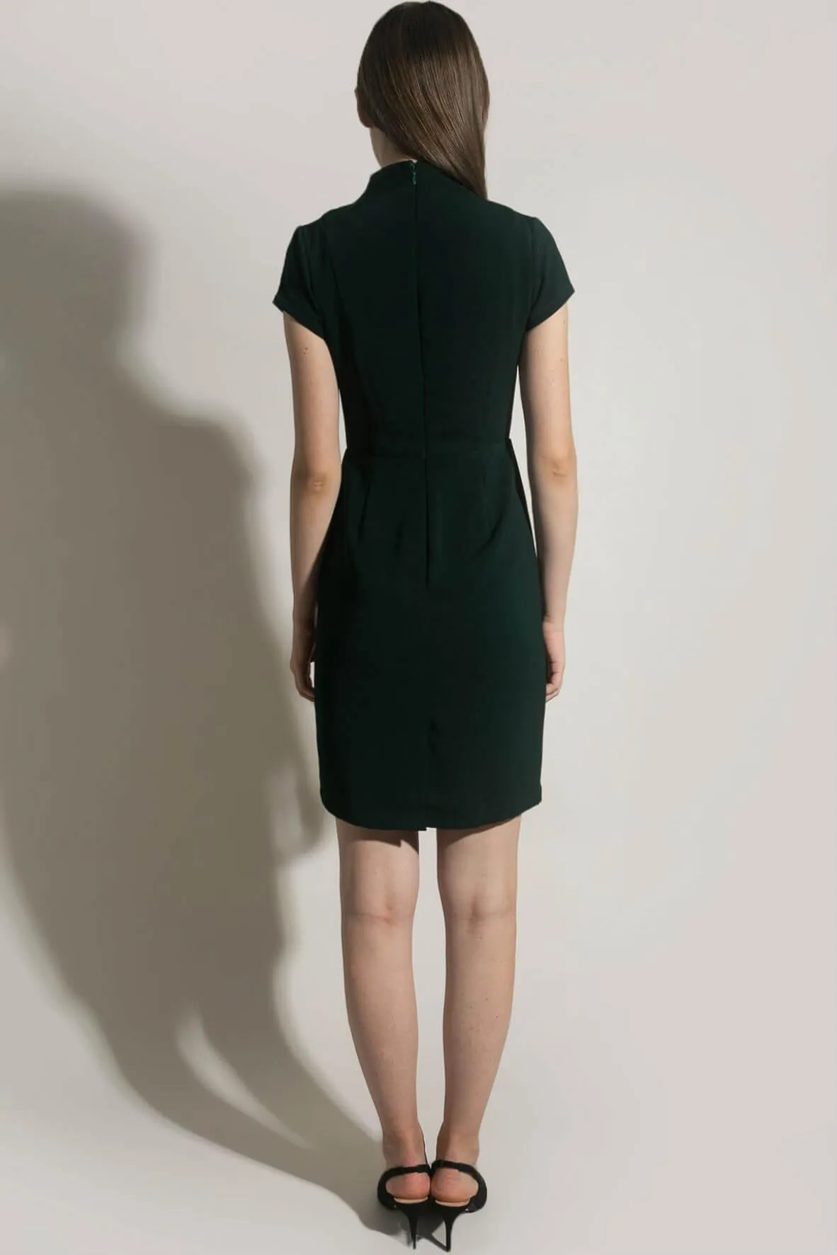 Asymmetric Button Front Pencil Dress