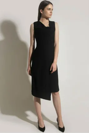 Asymmetric Button Top and Lapel Dress
