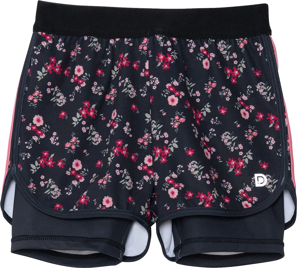 Athletic Shorts - Big Girl|-|Short de sport avec fleurs imprimé - Grande Fille