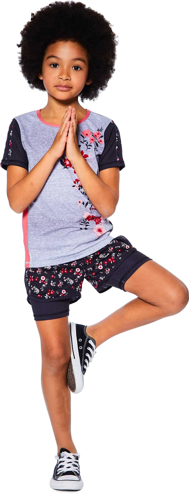 Athletic Shorts - Big Girl|-|Short de sport avec fleurs imprimé - Grande Fille