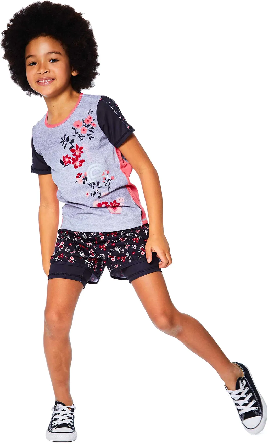 Athletic Shorts - Big Girl|-|Short de sport avec fleurs imprimé - Grande Fille