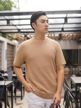 Basic Knit Shirt - Tan - Baju Polos Pria Bahan Knit Warna Tan TM1113280