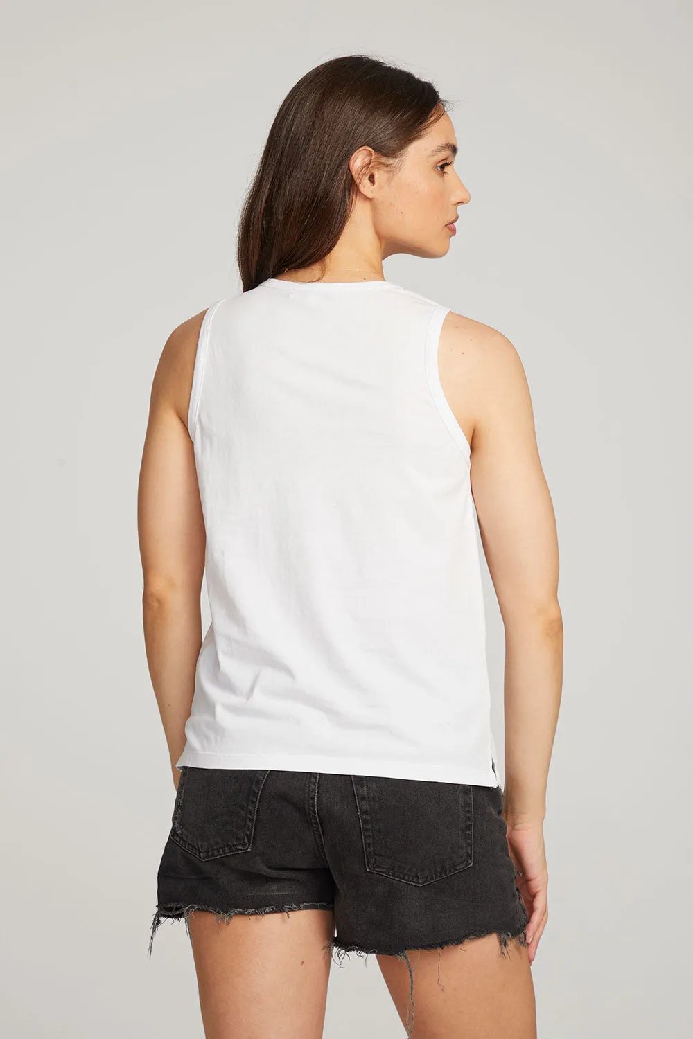 Basic White Slit Tank