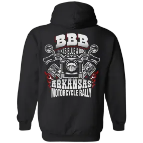 Bikes Blues & Bbq Arkansas Motorcycle Rally Hoodie, Cotton/Polyester, Black