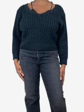 Black Bi-layer cable sweater - size L