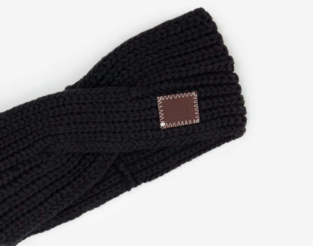 Black Criss-Cross Knit Headband