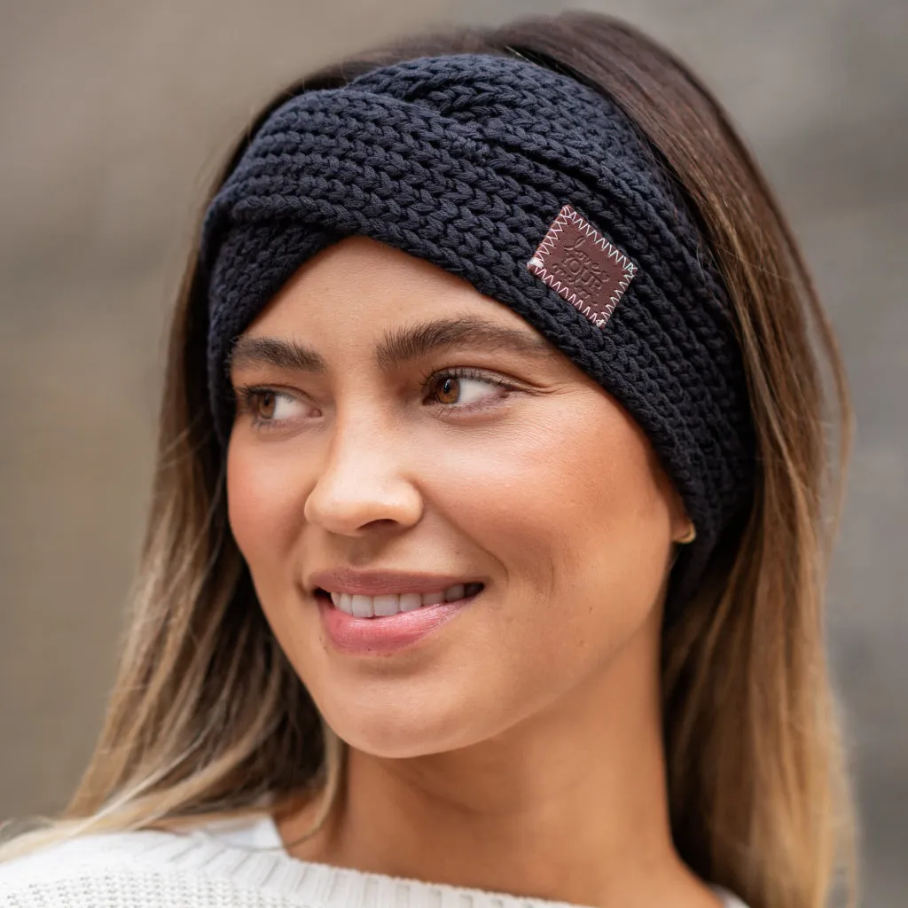 Black Criss-Cross Knit Headband