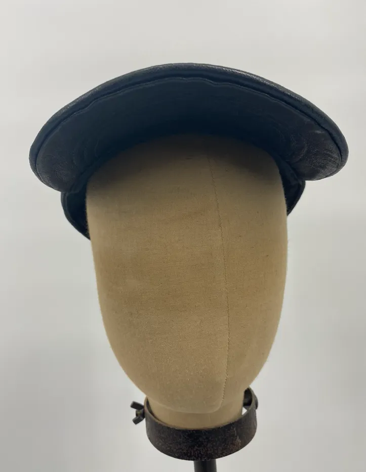 Black Leather Kippy's Skull Cap