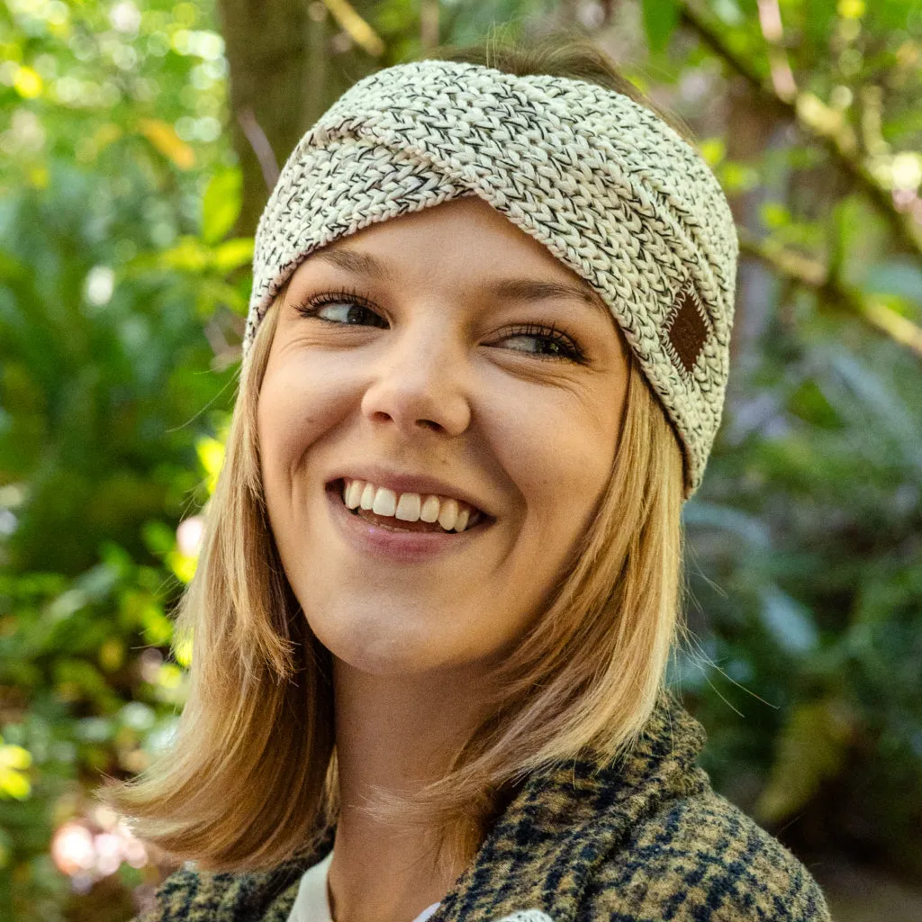 Black Speckled Criss-Cross Knit Headband