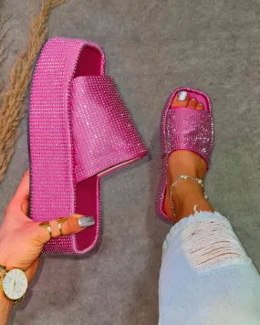Bright Diamond Platform Slippers