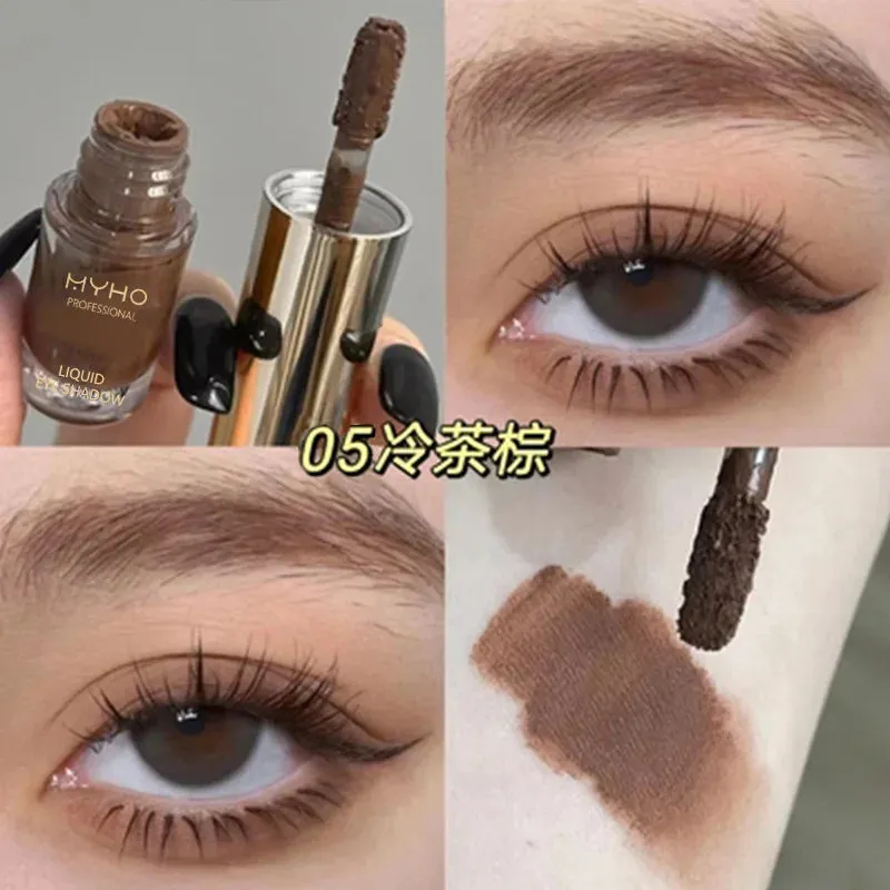 Brown Glitter Liquid Eyeshadow Stick Contour Blush Pigment Fine Shimmer Matte Natural Cheek Milk Coffee Shadow Cream Eye Makeup