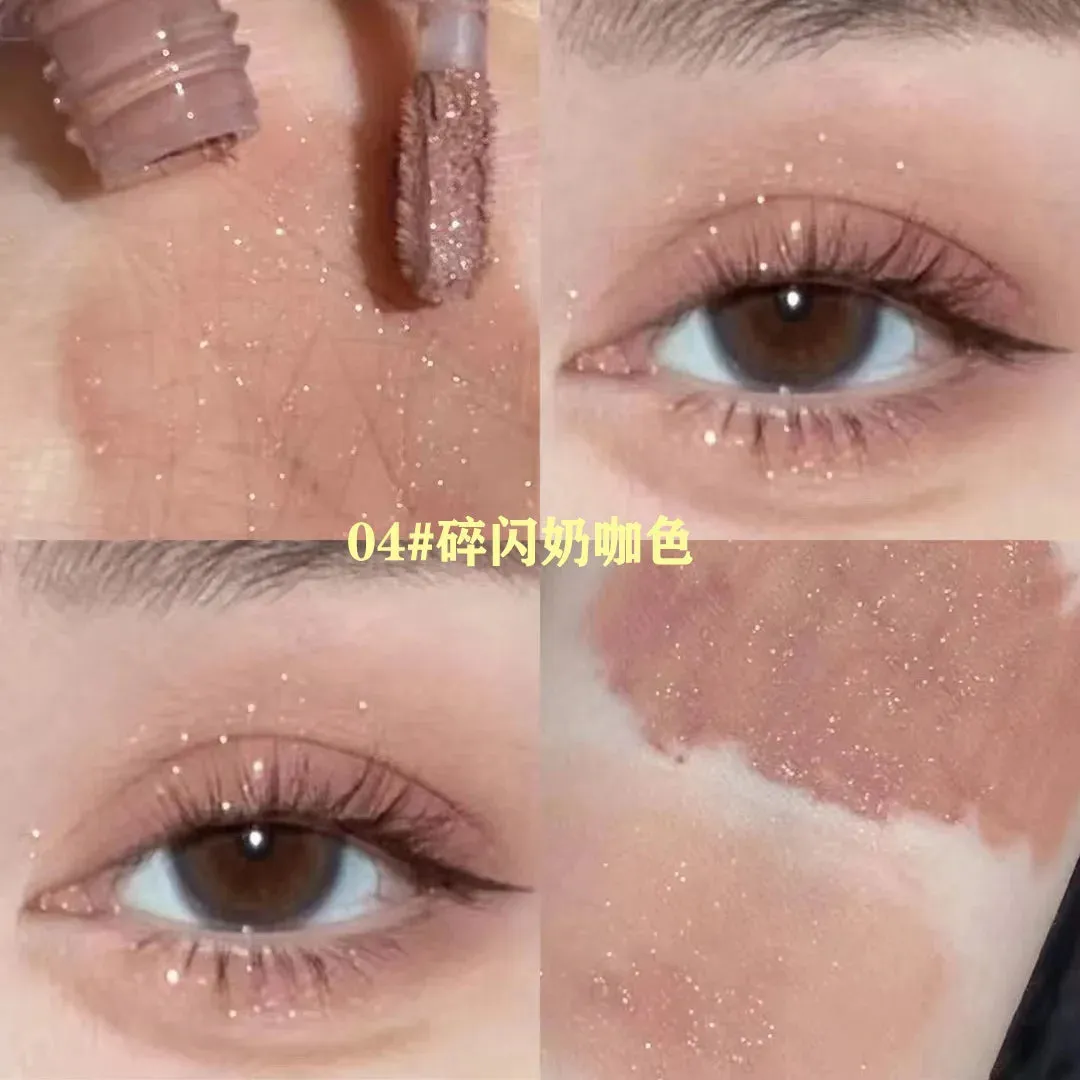 Brown Glitter Liquid Eyeshadow Stick Contour Blush Pigment Fine Shimmer Matte Natural Cheek Milk Coffee Shadow Cream Eye Makeup