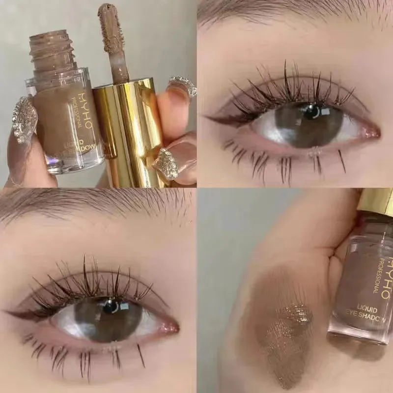 Brown Glitter Liquid Eyeshadow Stick Contour Blush Pigment Fine Shimmer Matte Natural Cheek Milk Coffee Shadow Cream Eye Makeup