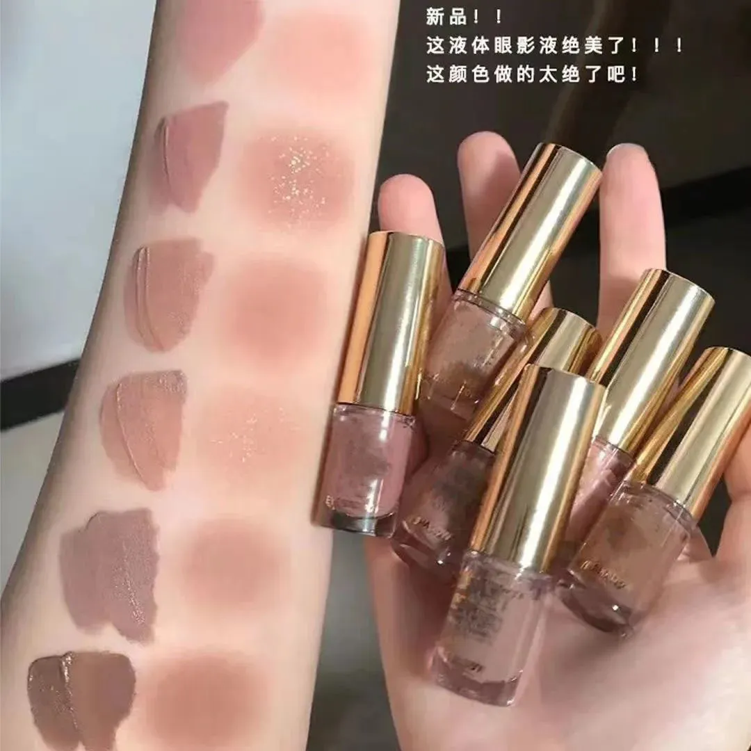 Brown Glitter Liquid Eyeshadow Stick Contour Blush Pigment Fine Shimmer Matte Natural Cheek Milk Coffee Shadow Cream Eye Makeup