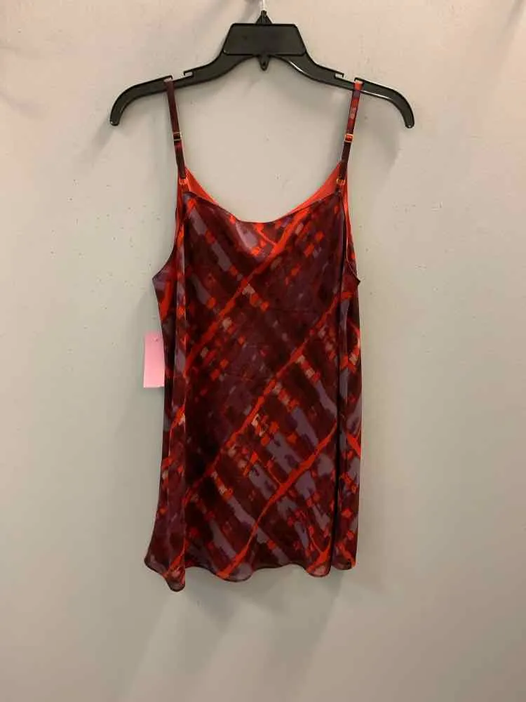 CABI Tops Size M RED/PLUM CRISS CROSS SPAGHETTI STRAP TOP