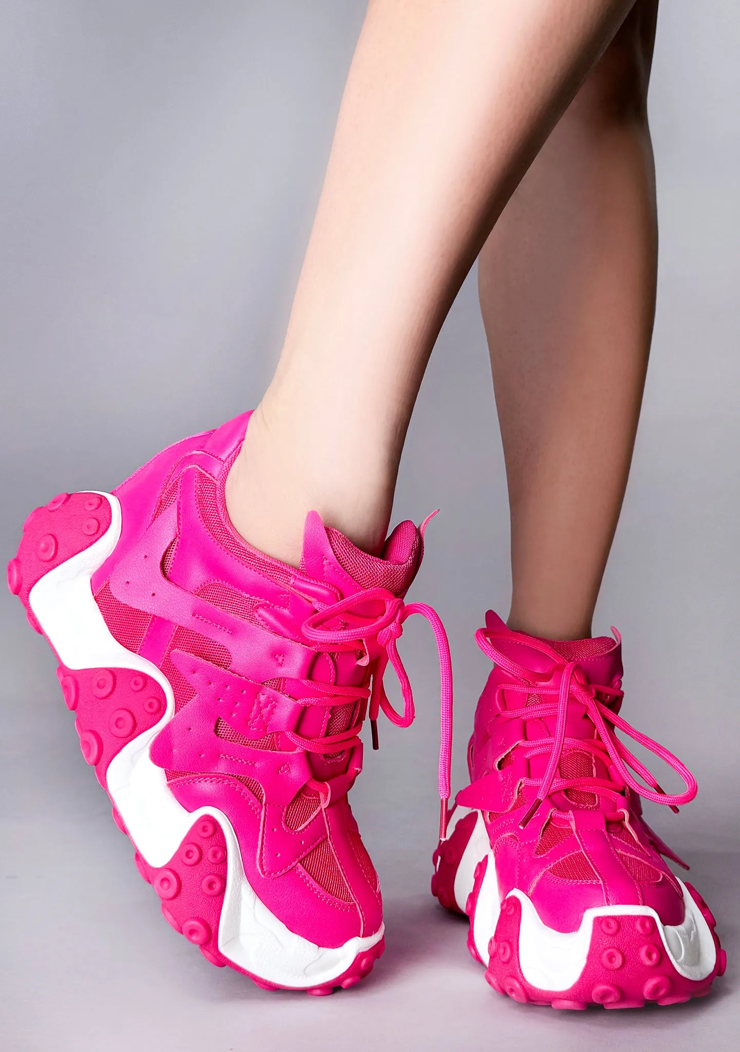 CARAMBOLA 02 Magenta Matrix Pink Platform Sneakers