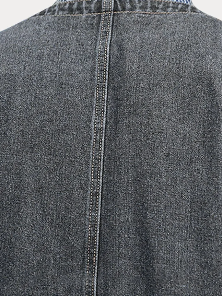 Casual Plus Size Denim Vest