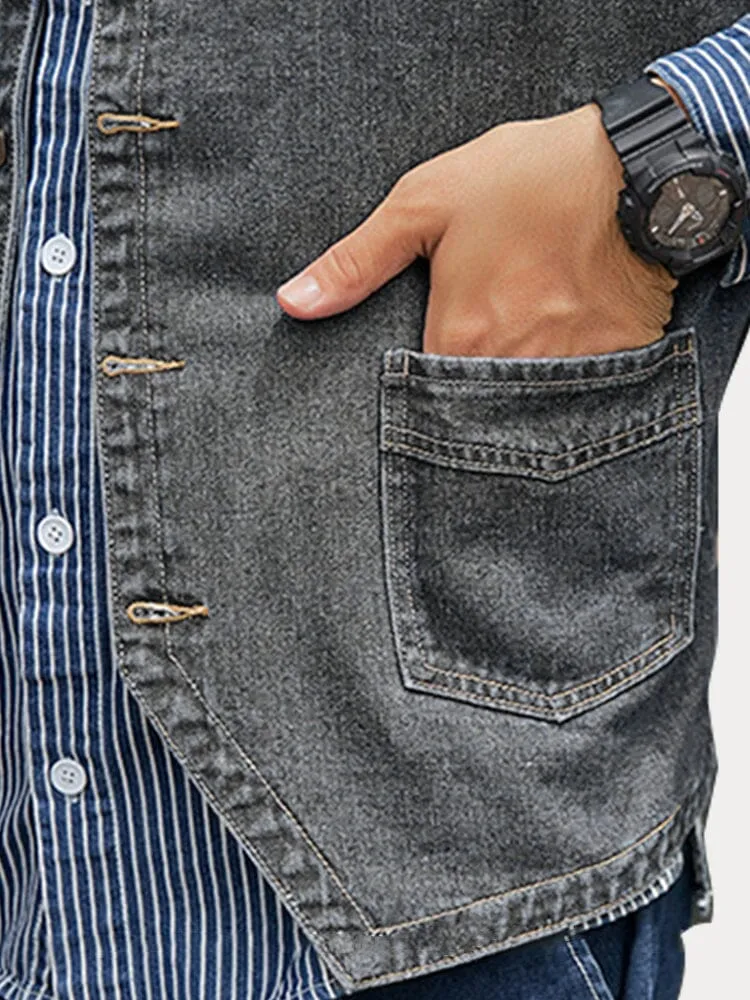 Casual Plus Size Denim Vest