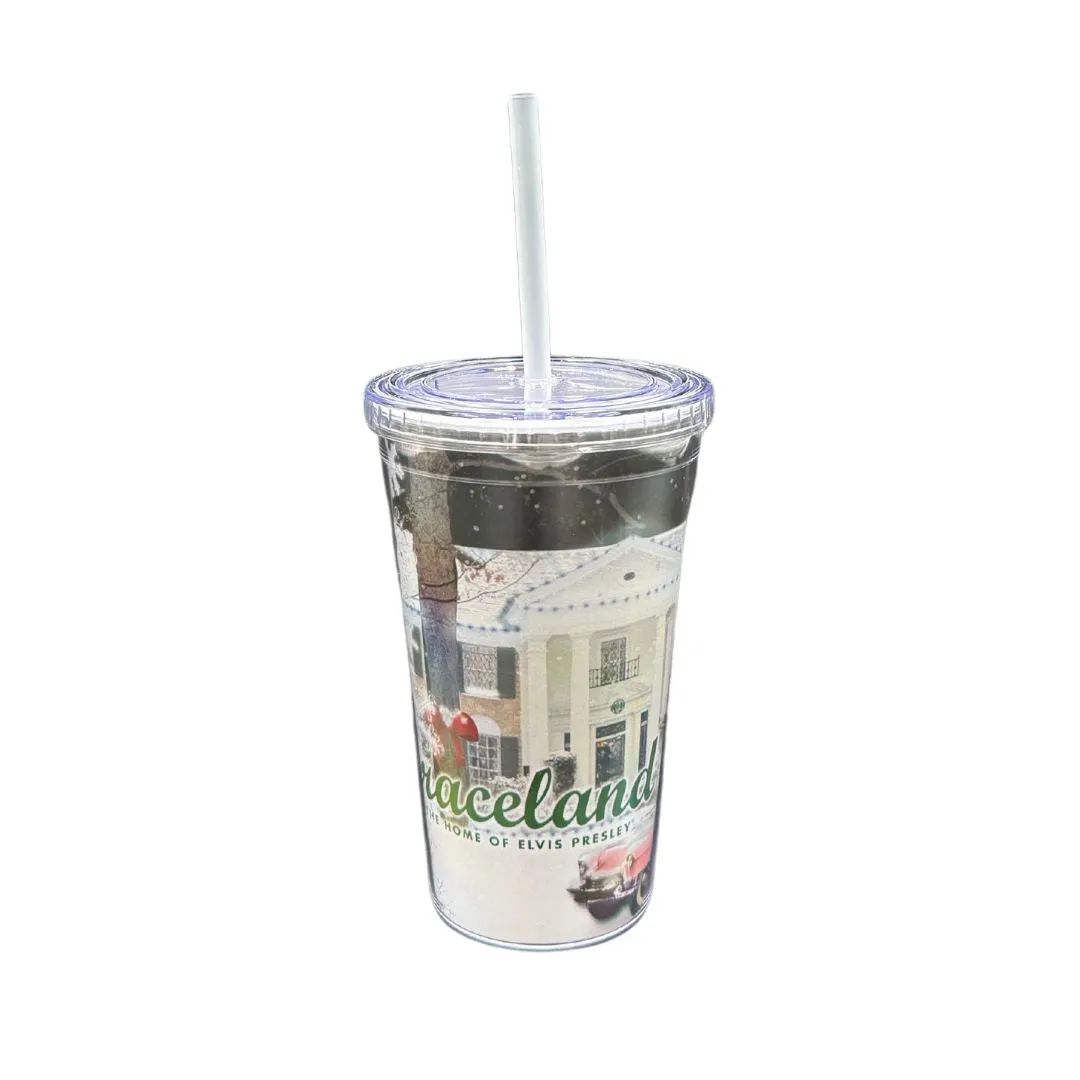 Christmas at Graceland Glitter Travel Tumbler
